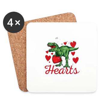 Ich stehle Herzen Valentinstag Dinosaurier T Rex - Untersetzer (4er-Set) - Weiß - Vorne