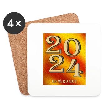 2024 ÇA VA ÊTRE BON - Dessous de verre (lot de 4) - blanc - Devant