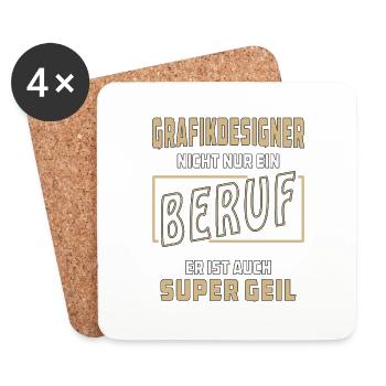 GRAFIKDESIGNER NICHT NUR EIN BERUF - Untersetzer (4er-Set) - Weiß - Vorne