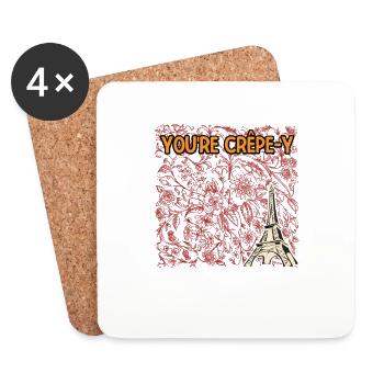 Youre Crepe y Funny Foodie Humor Food Lover French - Untersetzer (4er-Set) - Weiß - Vorne