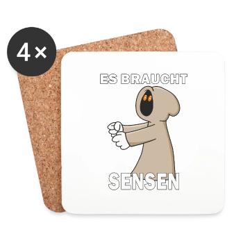 SENSENMANN ES BRAUCHT SENSEN - Untersetzer (4er-Set) - Weiß - Vorne
