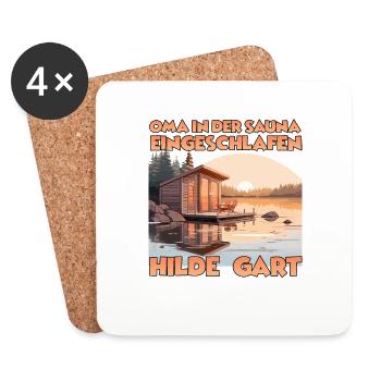 Sauna T finnische Sauna Wellness für Saunagänger - Untersetzer (4er-Set) - Weiß - Vorne