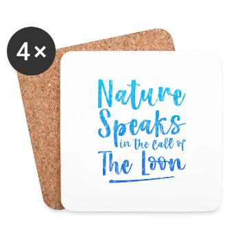 Nature Speaks In The Call Of The Loon 3 - Coasters (set of 4) - white - Front