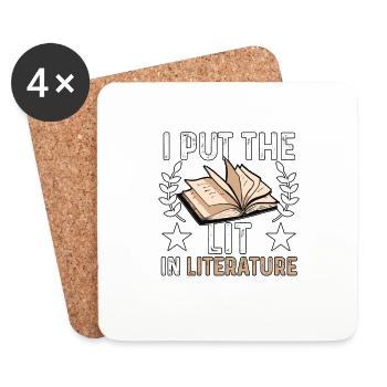 I Put The Lit In Literature Literatur Bücher Buch - Untersetzer (4er-Set) - Weiß - Vorne