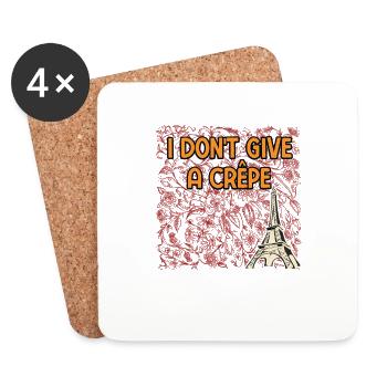 I Dont Give a Crepe Savage Quote French Badass - Untersetzer (4er-Set) - Weiß - Vorne