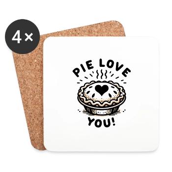 Tarte je t’aime ! - Dessous de verre (lot de 4) - blanc - Devant
