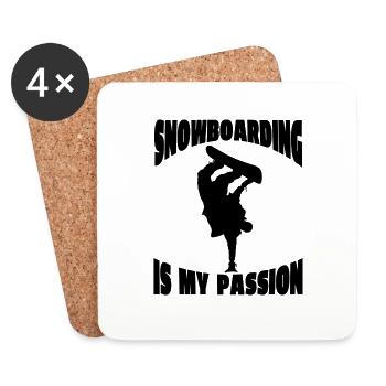 Snowboardfahrer Snowboard Snowboardsport Geschenk - Untersetzer (4er-Set) - Weiß - Vorne