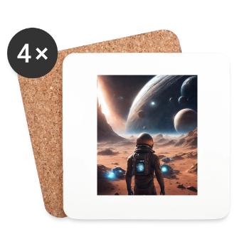 Planets Outer Space - Coasters (set of 4) - white - Front