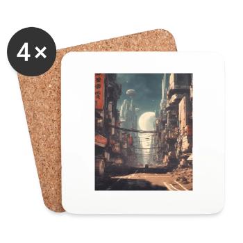 Astronomie Japon - Dessous de verre (lot de 4) - blanc - Devant