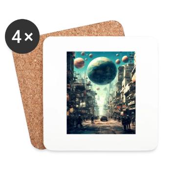 Astronomie - Untersetzer (4er-Set) - Weiß - Vorne