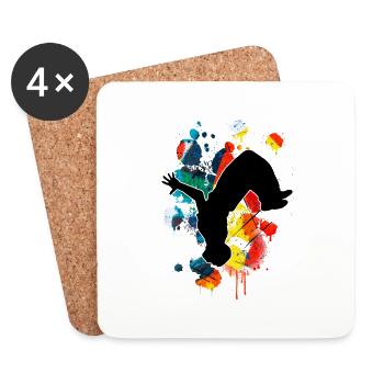 Free running - Coasters (set of 4) - white - Front
