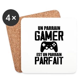 Un Parrain Gamer est un Parrain Parfait - Dessous de verre (lot de 4) - blanc - Devant