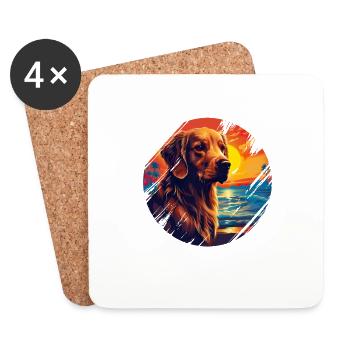 Golden Retriever für einen Retriever Frauchen - Untersetzer (4er-Set) - Weiß - Vorne
