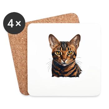 Bengal Cat - Coasters (set of 4) - white - Front