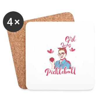 Just A Girl Who Loves To Play Pickleball Paddle Pl - Coasters (set of 4) - white - Front