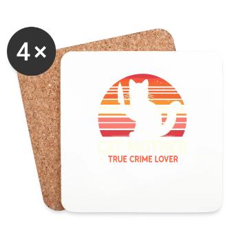 Cat mother true crime lover - Coasters (set of 4) - white - Front