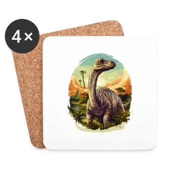 Brontosaurus - Bronto V3 - Untersetzer (4er-Set) - Weiß - Vorne