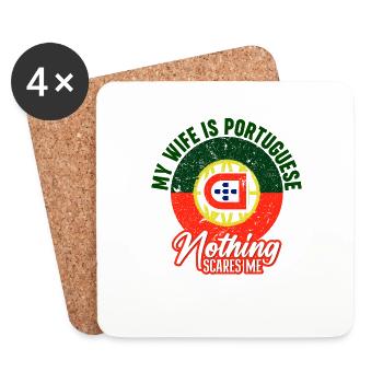 Funny Portuguese Husband Dad - Coasters (set of 4) - white - Front