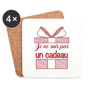 Je ne suis pas cadeau de noêl - Dessous de verre (lot de 4) - blanc - Devant