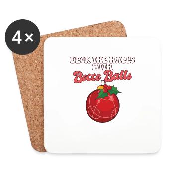Pont de Noël Les Salles Avec Joueur De Pétanque - Dessous de verre (lot de 4) - blanc - Devant