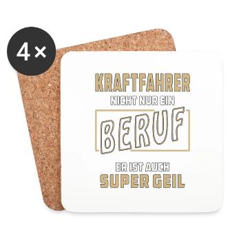 KRAFTFAHRER NICHT NUR EIN BERUF - Untersetzer (4er-Set) - Weiß - Vorne