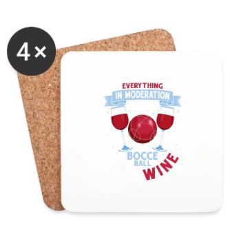 Everything In Moderation Except Bocce Petangue Tea - Untersetzer (4er-Set) - Weiß - Vorne
