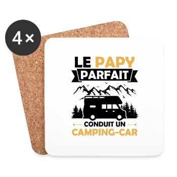 Le papy parfait conduit un camping car - Dessous de verre (lot de 4) - blanc - Devant