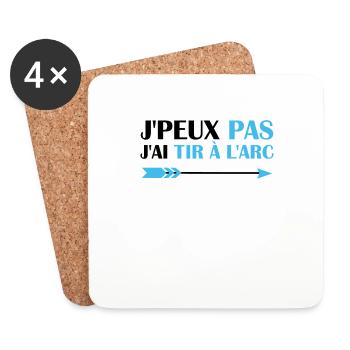 Je peux pas j'ai Tire à L'arc - Dessous de verre (lot de 4) - blanc - Devant