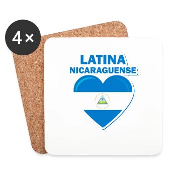 Drapeau du Nicaragua Racines Pride Pinolero - Dessous de verre (lot de 4) - blanc - Devant