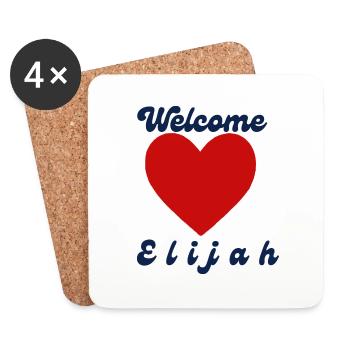 Elijah willkommen - Untersetzer (4er-Set) - Weiß - Vorne
