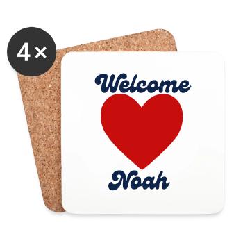Noahwillkommen - Untersetzer (4er-Set) - Weiß - Vorne