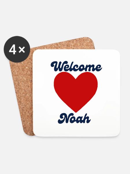 Noahwillkommen - Untersetzer (4er-Set) - Weiß