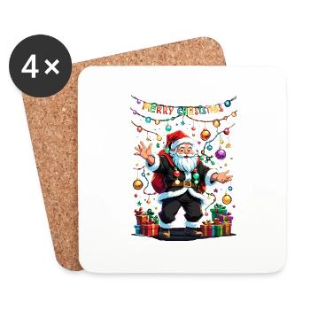 Joyeux Noël Famille Noël Joyeux Noël - Dessous de verre (lot de 4) - blanc - Devant