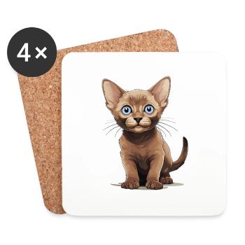 Burmese Cat Burma Katze - Untersetzer (4er-Set) - Weiß - Vorne