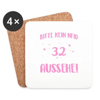 Bitte kein Neid weil ich mit 32 so gut aussehe! - Untersetzer (4er-Set) - Weiß - Vorne