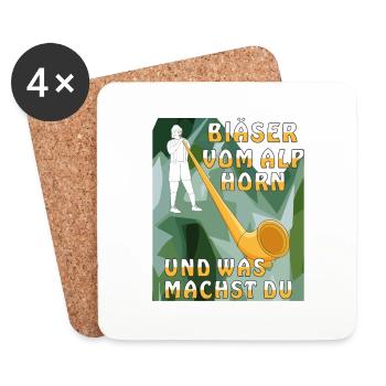 BLÄSER VOM ALPHORN - Untersetzer (4er-Set) - Weiß - Vorne