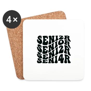 Senior 24 Graduation Class of 2024 Groovy Senior 2 - Coasters (set of 4) - white - Front