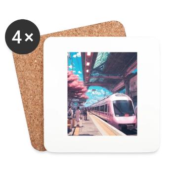 Train Japan - Coasters (set of 4) - white - Front