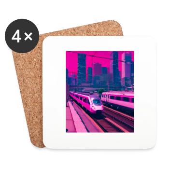 Train Japan - Coasters (set of 4) - white - Front