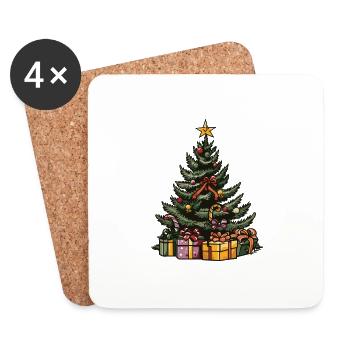 Fir Xmas Christmas - Coasters (set of 4) - white - Front