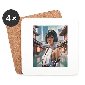 Japon - Dessous de verre (lot de 4) - blanc - Devant