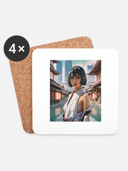 Japan - Coasters (set of 4) - white