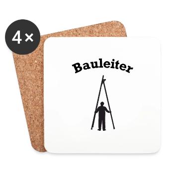 Bauleiter Leiter Wortspiel Bauen Hausbau Baustelle - Untersetzer (4er-Set) - Weiß - Vorne