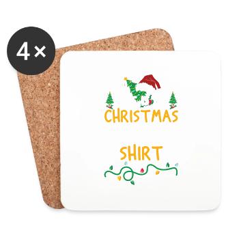 Chemise de pyjama - Dessous de verre (lot de 4) - blanc - Devant