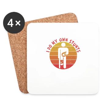I Do All My Own Stunts Get Well Funny Injury Arm - Coasters (set of 4) - white - Front