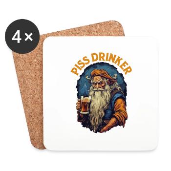 Piss Drinker 39 - Untersetzer (4er-Set) - Weiß - Vorne