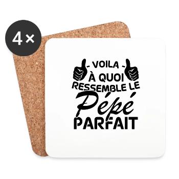 Voila à quoi ressemble Le Pépé Parfait - Dessous de verre (lot de 4) - blanc - Devant