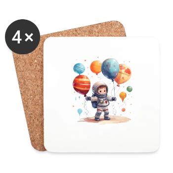 Niedlicher Kinder Astronaut für Kinder - Untersetzer (4er-Set) - Weiß - Vorne