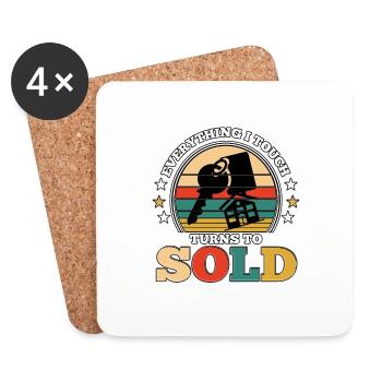 Tout ce que je touche se transforme en vendu pour - Dessous de verre (lot de 4) - blanc - Devant