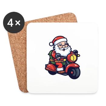 Père Noël Père Noël Véhicule - Dessous de verre (lot de 4) - blanc - Devant